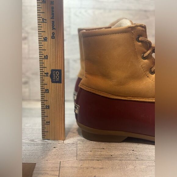 Sperry Duck Boots Dark Red and tan size 7.5 - Picture 12 of 12